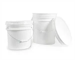 Recipientes plásticos brancos da cubeta do produto comestível de 3 galões com tampa do punho